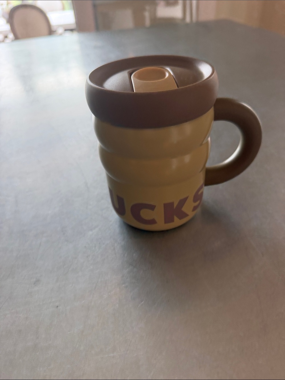 Starbucks Olive Green and Brown Travel Mug with Handle